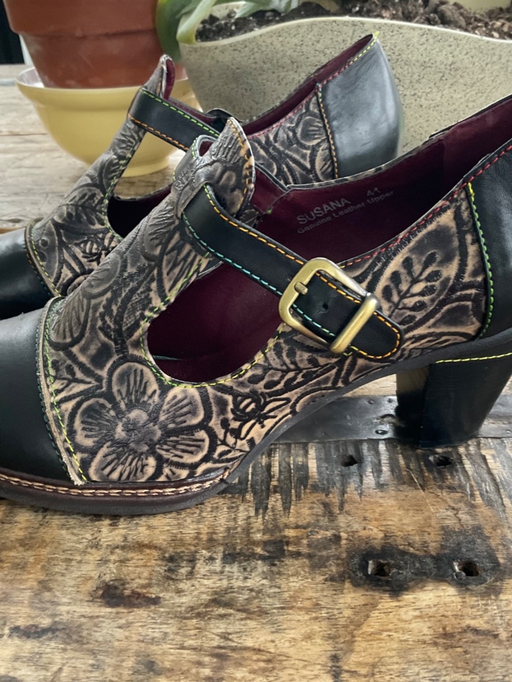 L Artiste artisan black heels,EU 41. - Picture 3 of 13
